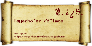 Mayerhofer Álmos névjegykártya